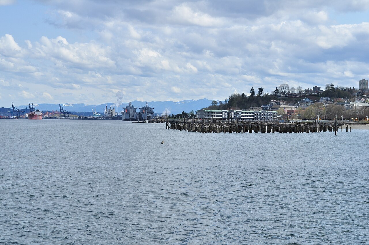 Commencement Bay, South Puget Sound. Working harbor and water.
